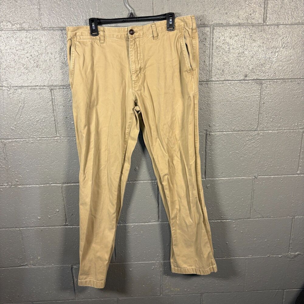 Eddie Bauer Chino Pants Mens 38x34 Khaki Tan Straight Leg Casual Cotton